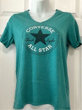 Converse Teal All Star V-Neck Tee